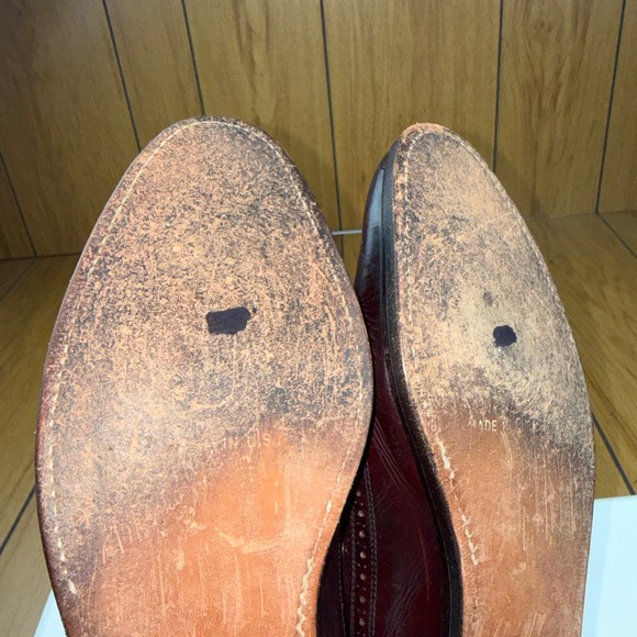 Allen Edmonds Berwick Burgundy Leather Wingtip Tassel Loafers Mens 11 A‎ 8873 main image 5